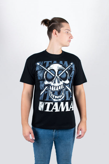 Tama t-shirt in black with Jolly Roger frontprint