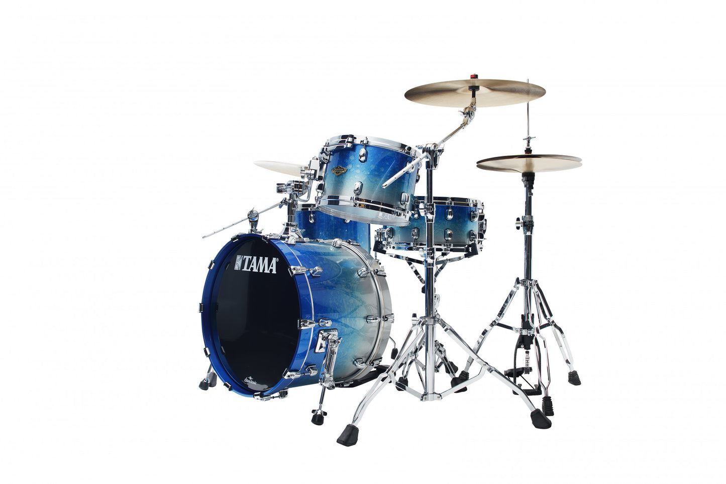 TAMA Starclassic Walnut/Birch Lacquer Shell Kit 3 teilig - Molten Blue Ice Fade/Chrom HW