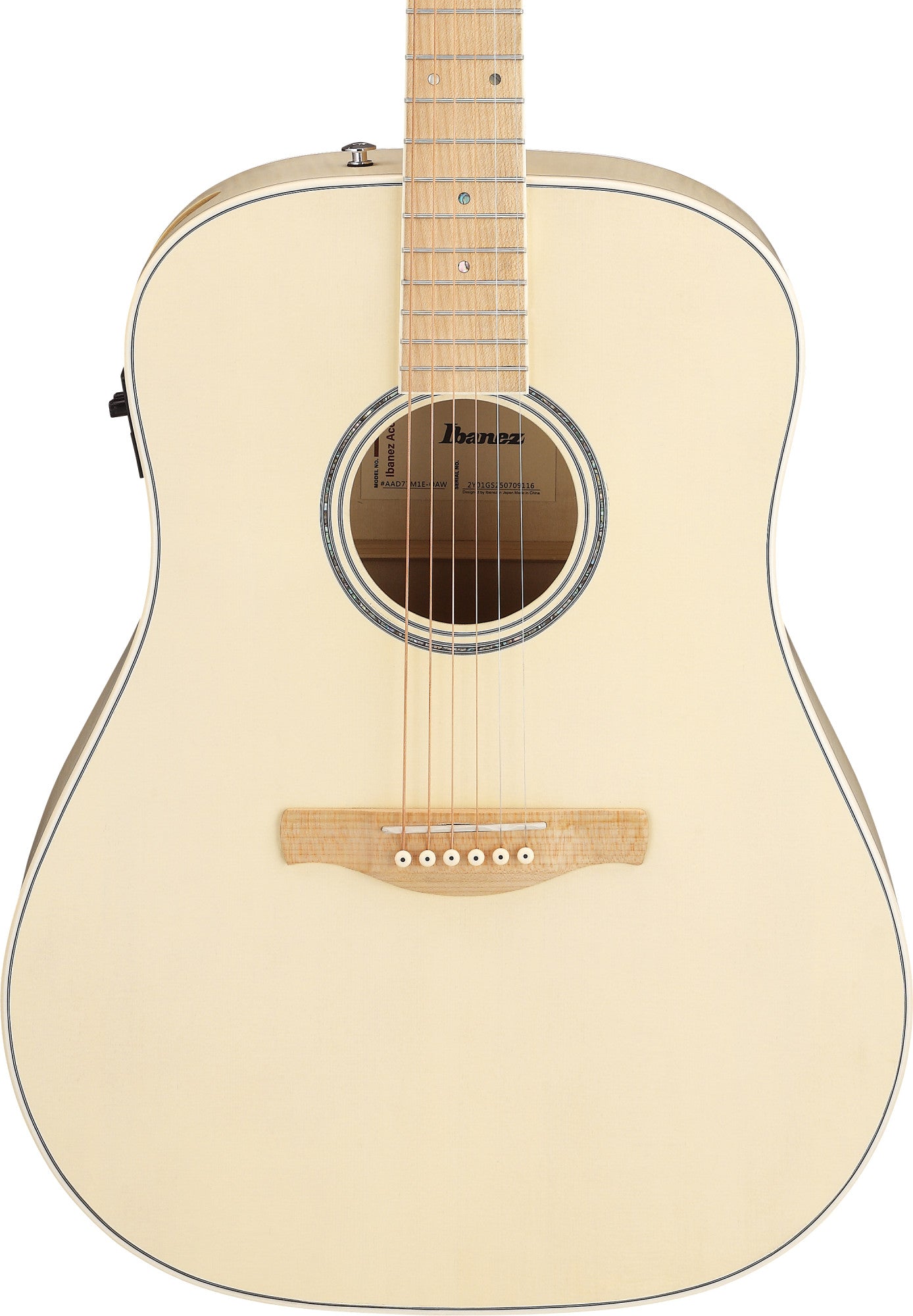 IBANEZ Advanced Acoustic AAD Acoustic Guitar 6-String - Open Pore Antique White