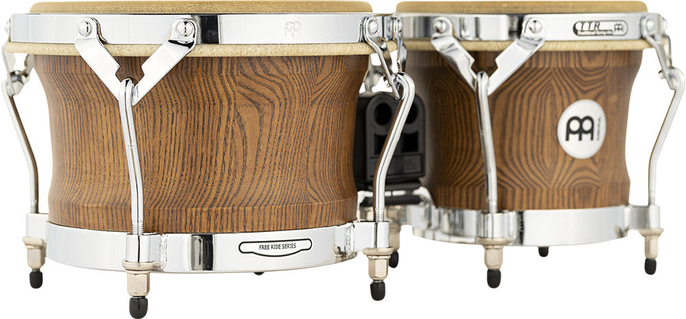MEINL Percussion Woodcraft Series Wood Bongo 7" Macho & 9" Hembra - Zebra Finished Ash/Chrome HW