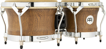 MEINL Percussion Woodcraft Series Wood Bongo 7" Macho & 9" Hembra - Zebra Finished Ash/Chrome HW