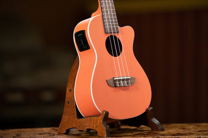 ORTEGA Earth Series Konzert Preamp Ukulele 4 String - Hokkaido Pumpkin Orange