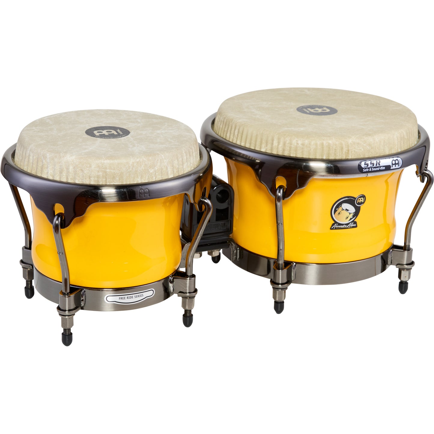 MEINL Percussion Artist Series Alexandra Alban Signature 7" & 8 1/2" Bongo - Sunrise Yellow