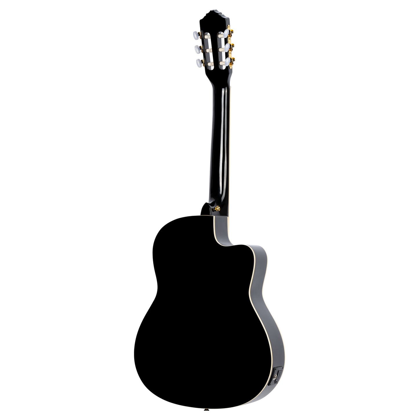 ORTEGA Classical Guitar Family Series Pro 4/4 inclusive Gigbag Thinline Body Slim Neck Lefthand - black