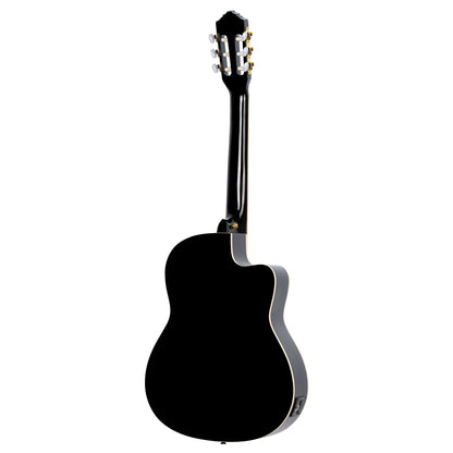 ORTEGA Classical Guitar Family Series Pro 4/4 inclusive Gigbag Thinline Body Slim Neck Lefthand - black