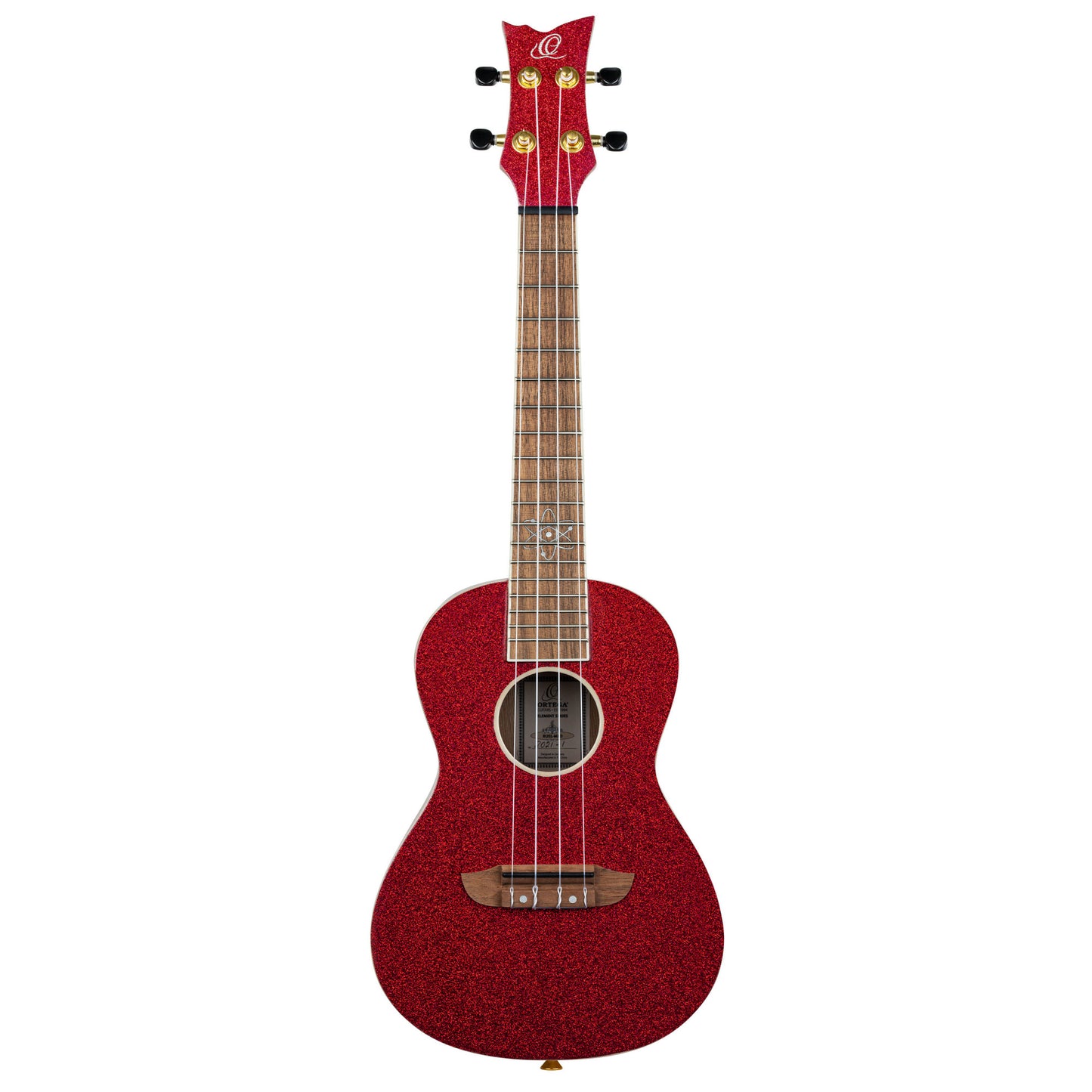 ORTEGA Element Serie Konzert Ukulele 4 String - Spruce / Catalpa Metallic Red + Bag