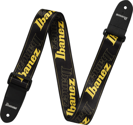 IBANEZ Design Strap - Black/Yellow Logos