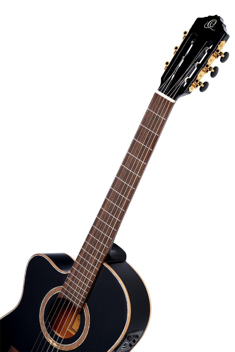 ORTEGA Performer Series 4/4 Thinline Konzertgitarre 6-String Lefty - Black + Gigbag