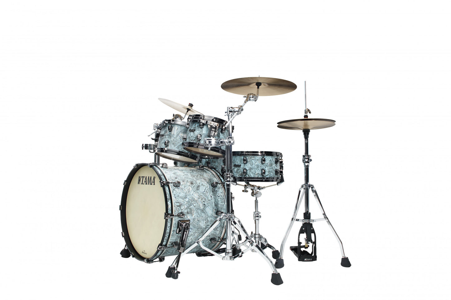 TAMA Starclassic Maple Duracover Wrap Shell Kit 4 pcs - Sky Blue Swirl/Black Nickel HW