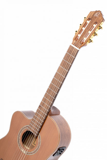 ORTEGA Performer Series 4/4 Classical Medium Neck Guitar 6 String Lefty - Solid Cedar / Walnut Natural + Gig Bag