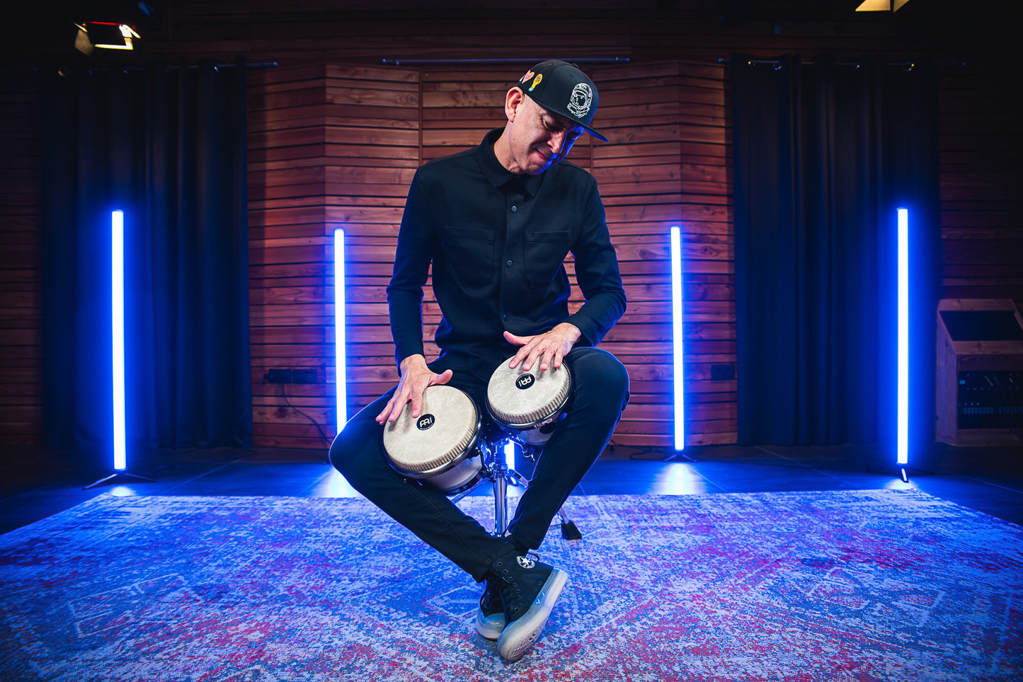 MEINL Percussion Artist Series Bongo Roberto Serrano, REMO® Fiberskyn Heads - 7" & 8 1/2" Pearl White