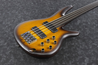 IBANEZ Bass Workshop E-Bass Fretless 4 String - Brown Burst Flat