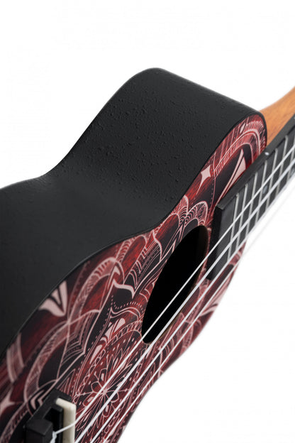KEIKI K2 Serie Superscale Sopran Ukulele Set - Agathis / Red Kaleidoscope