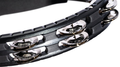 MEINL Percussion Traditional ABS Series Hand Held Molded ABS Tambourine - Black/vernickelte Stahl Jingles