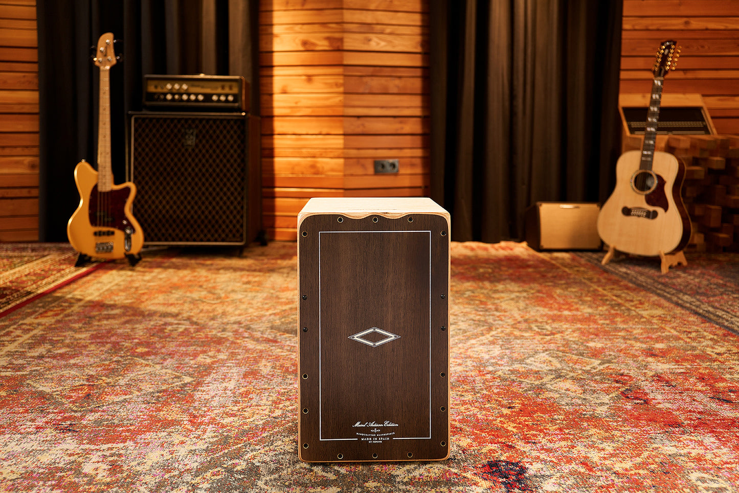 MEINL Percussion Artisan Edition Series String Cajon Tango Line - Brown Eucalyptus