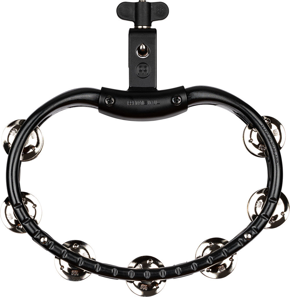 MEINL Percussion Traditional Mountable ABS Series Molded ABS Tambourine - Black/Nickel-Plated Jingles