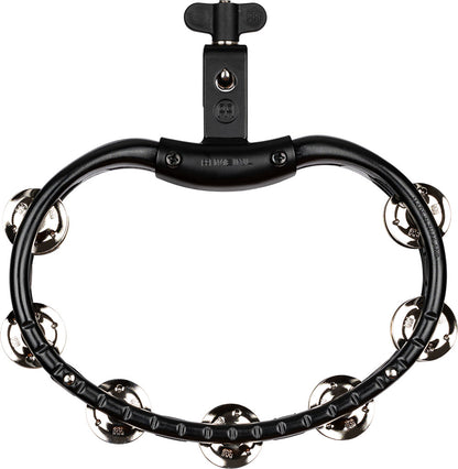 MEINL Percussion Traditional Mountable ABS Series Molded ABS Tambourine - Black/Nickel-Plated Jingles