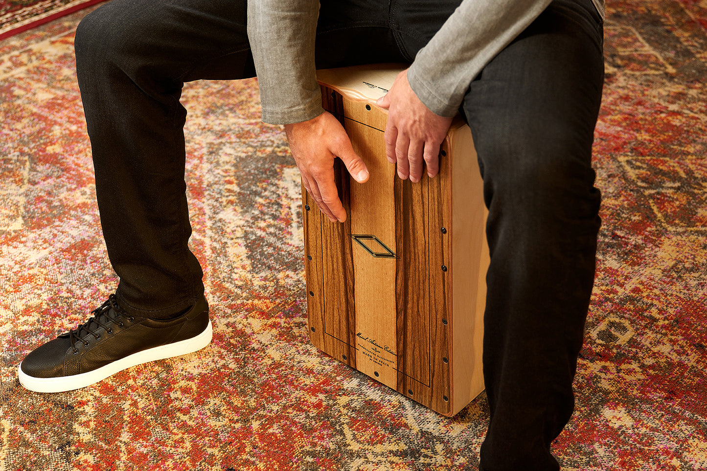 MEINL Percussion Artisan Edition Series String Cajon Tango Line - Limba