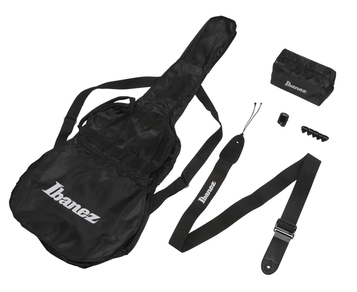 IBANEZ Jampack Akustikgitarren-Set 6-String - Weathered Black Open Pore + Gigbag, Gurt, Stimmgerät & Plektren
