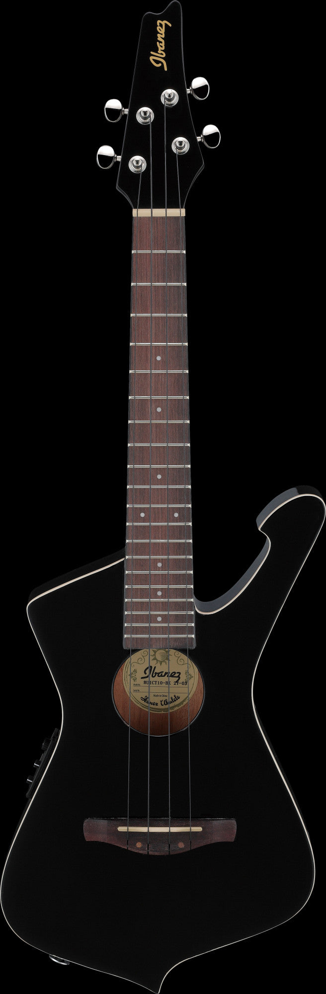 IBANEZ Iceman Tenor Ukulele 4-String - Black High Gloss + Gigbag