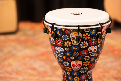MEINL Percussion Alpine Series Synthetic Djembe - 10" Day of the Dead Finish