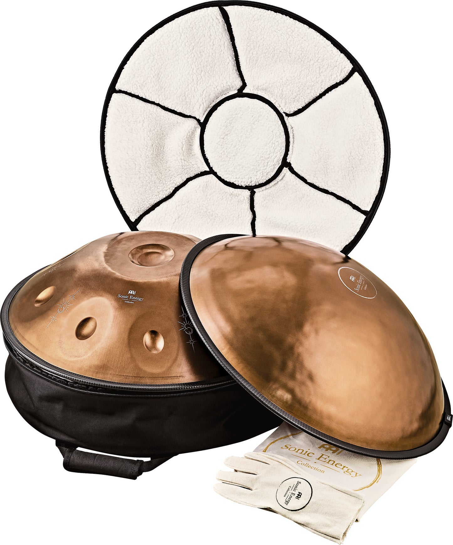 MEINL Sonic Energy Sensory Handpan, Stainless Steel, Bb2 Amara, 9 Notes, 432 Hz, Vintage copper, Engraved design
