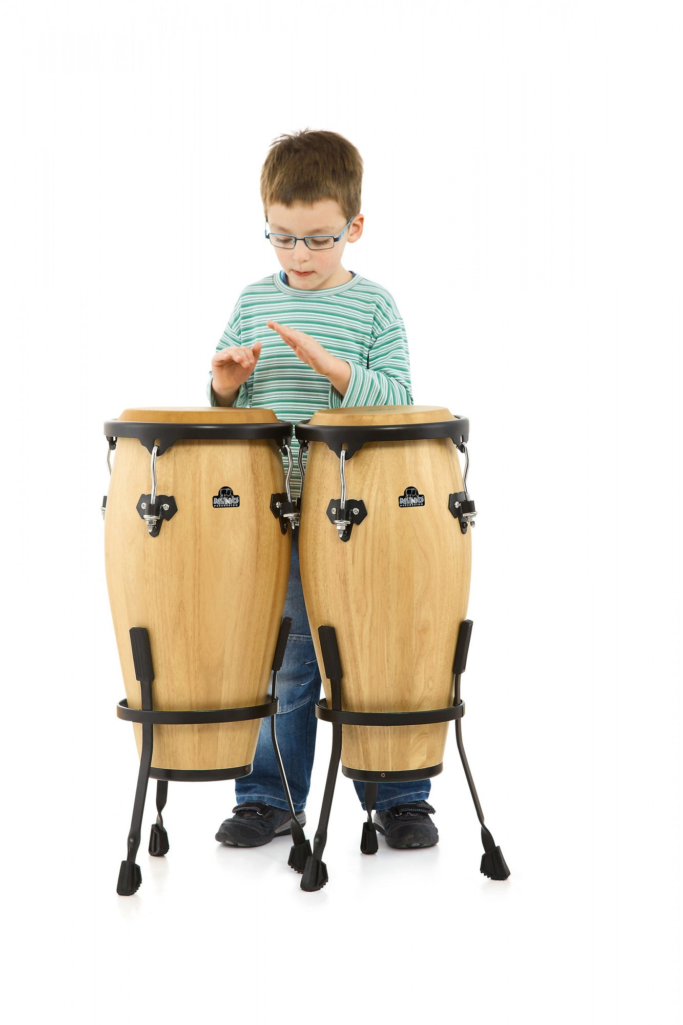 NINO Percussion Wood Conga Set - 8" & 9"