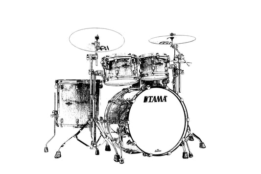 TAMA Starclassic Maple Exotic Shell Kit 4 teilig - Marine Shoreline Movingui Fade/Black Nickel HW