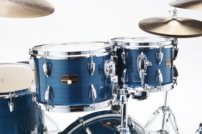 TAMA Imperialstar Drum Set 5 teilig - Hairline Blue/Chrom HW + MEINL Cymbals HCS Cymbal Kit/Stage Master Double-Braced Hardware Kit