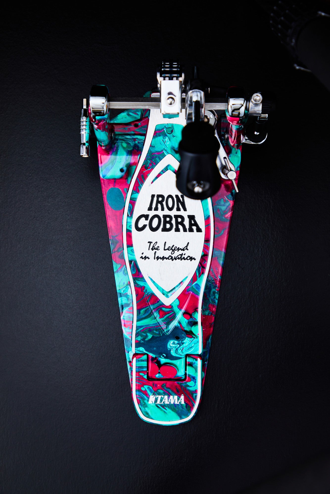 TAMA 50th Limited Iron Cobra Power Glide Single Pedal - Marble Coral Swirl