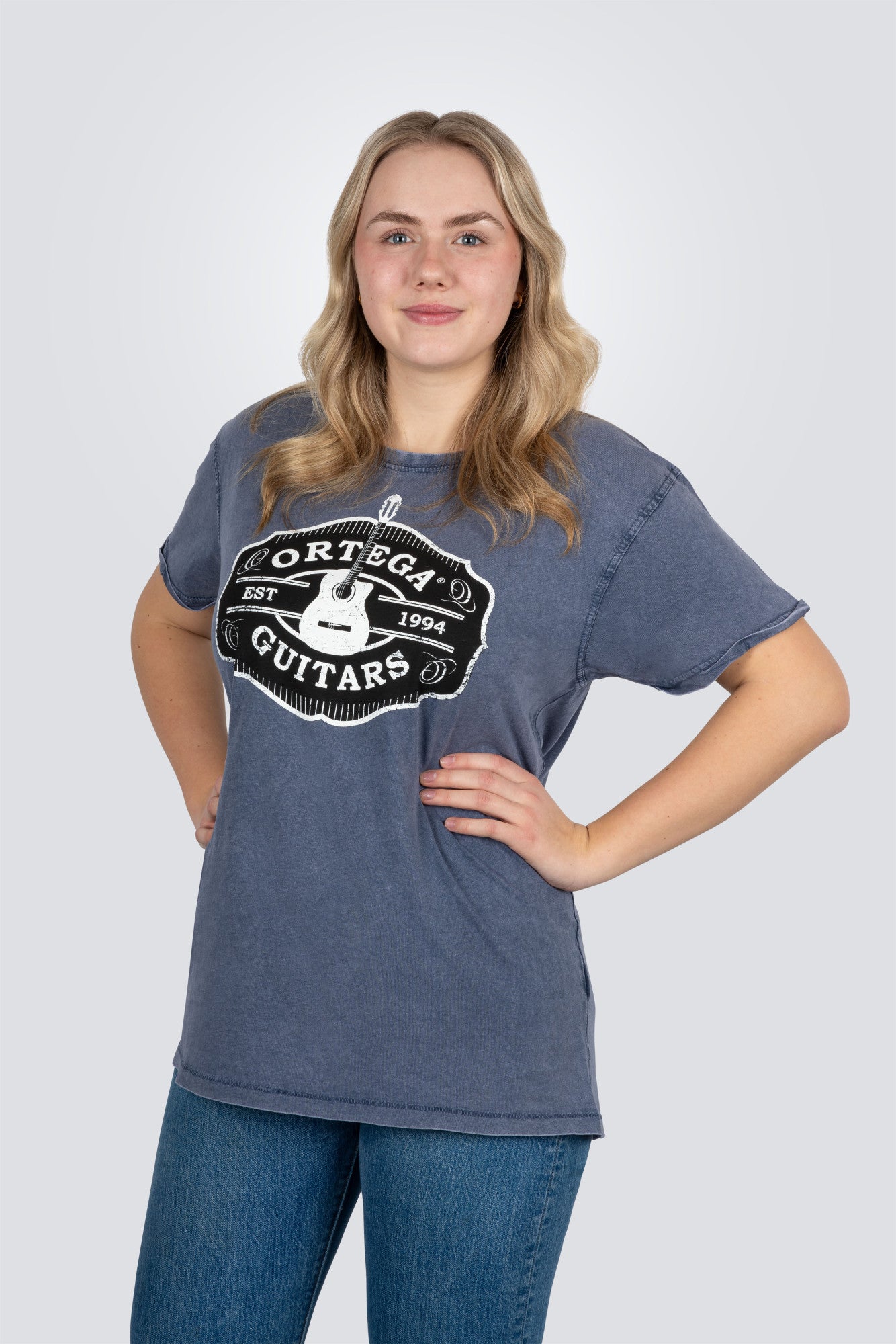 ORTEGA Americana Guitar T-Shirt - Vintage Washed Blue/XXL