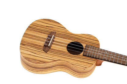 ORTEGA Timber Series Concert Ukulele 4 String - Zebrawood Natural + Bag