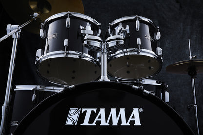 TAMA Stagestar Drum Set 5 teilig (22" BD) - Black Night Sparkle/Chrom HW + MEINL Cymbals BCS Cymbal Set
