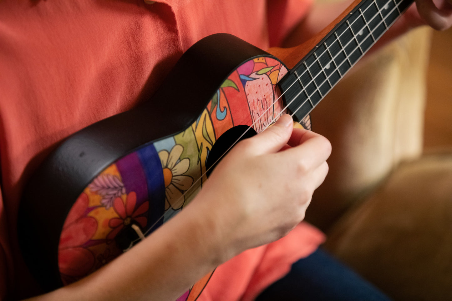 KEIKI K2 Serie Sopran Ukulele Set - Agathis / Peace '68"