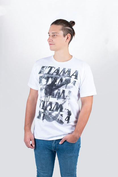 Tama t-shirt in white with Spray Paint frontprint