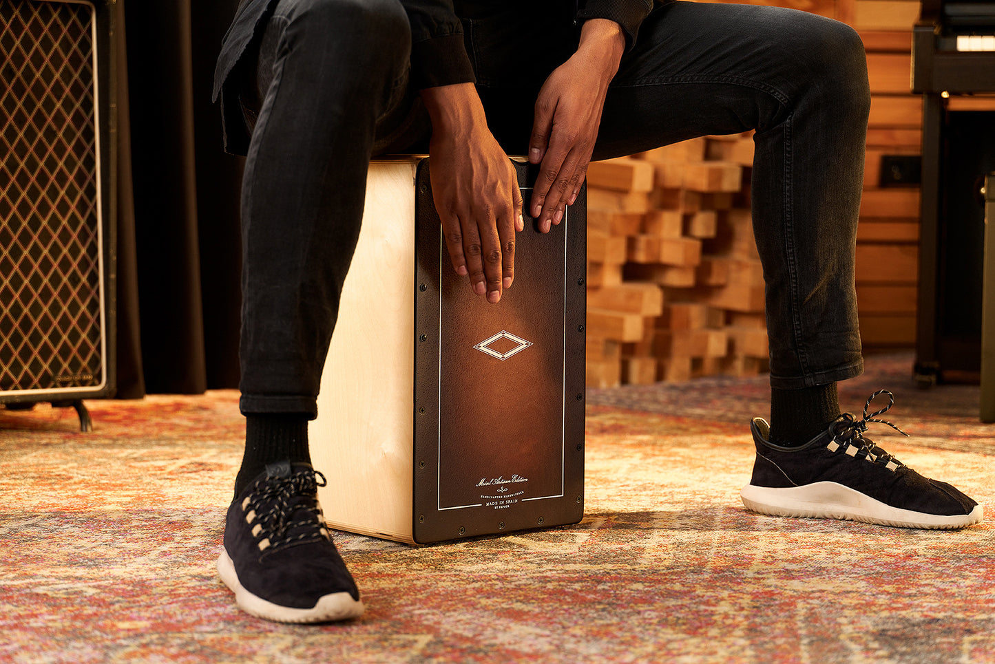 MEINL Percussion Artisan Edition Series String Cajon Soleá Line - Espresso Burst
