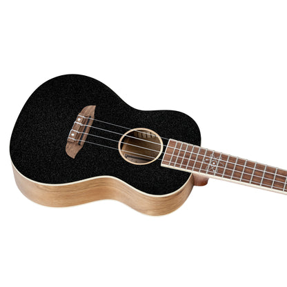 ORTEGA Element Serie Konzert Ukulele 4 String - Spruce / Catalpa Metallic Black + Bag