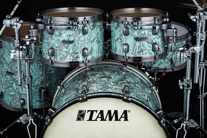 TAMA Starclassic Maple Duracover Wrap Shell Kit 4 pcs - Sky Blue Swirl/Black Nickel HW