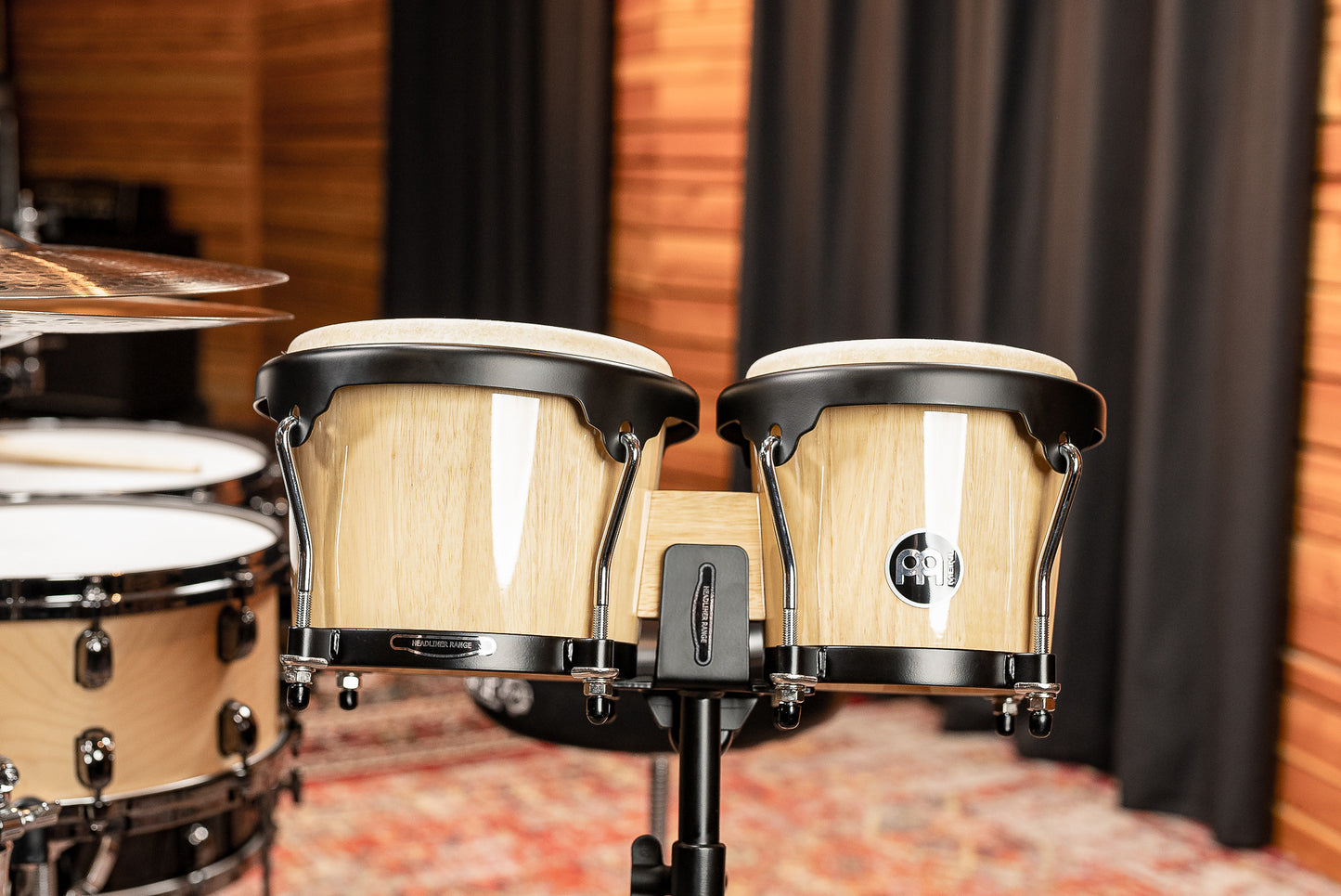 MEINL Percussion Headliner Series Wood Bongo 6 3/4" Macho & 8" Hembra - Natural