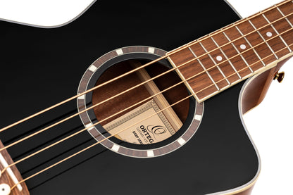 ORTEGA Deep Series 8 Medium Scale Acoustic Bass 4 String - Spruce / Mahogany Black