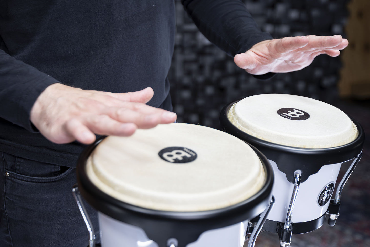 MEINL Percussion Journey Series Bongo 6 1/2" Macho & 7 1/2" Hembra - Bright White