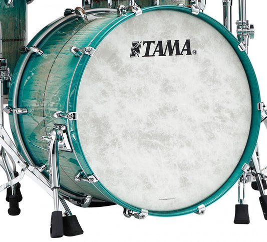 TAMA STAR Maple Bass Drum 22" x 16" - Emerald Sea Curly Maple Burst/Chrom HW/Drum Hoop Matched mit Inlay (outside)