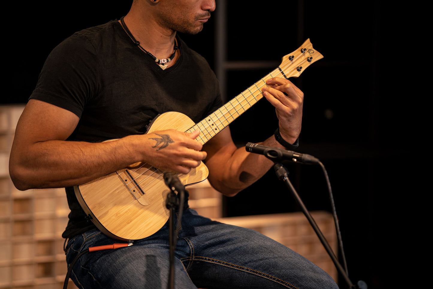 ORTEGA Bamboo Series Tenor Ukulele 4 String - Solid Bamboo Natural + Bag