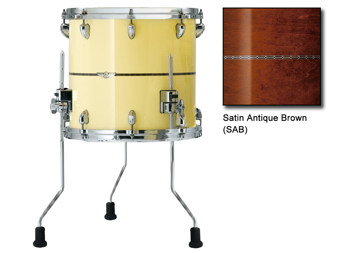 TAMA STAR Maple Floor Tom 14" x 14" - Satin Antique Brown/Chrom HW/mit Inlay (outside)