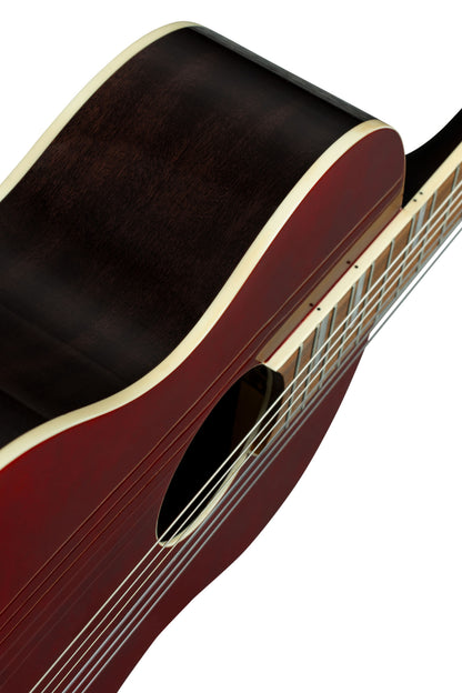 ORTEGA Ranger Series 4/4 Konzertgitarre 6-String - Dunkelrot + Gigbag