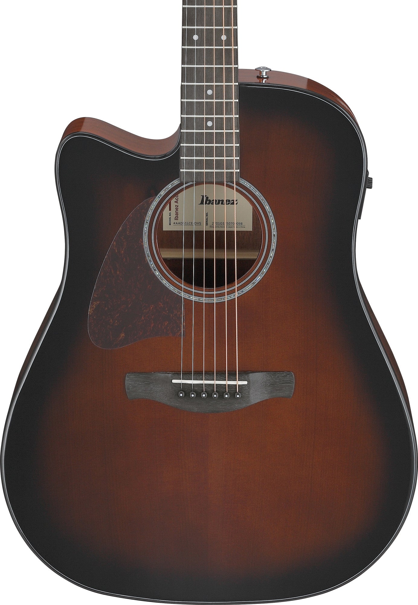 IBANEZ Advanced Acoustic AAD Acoustic Guitar 6-String Lefty - Dark Violin Sunburst High Gloss