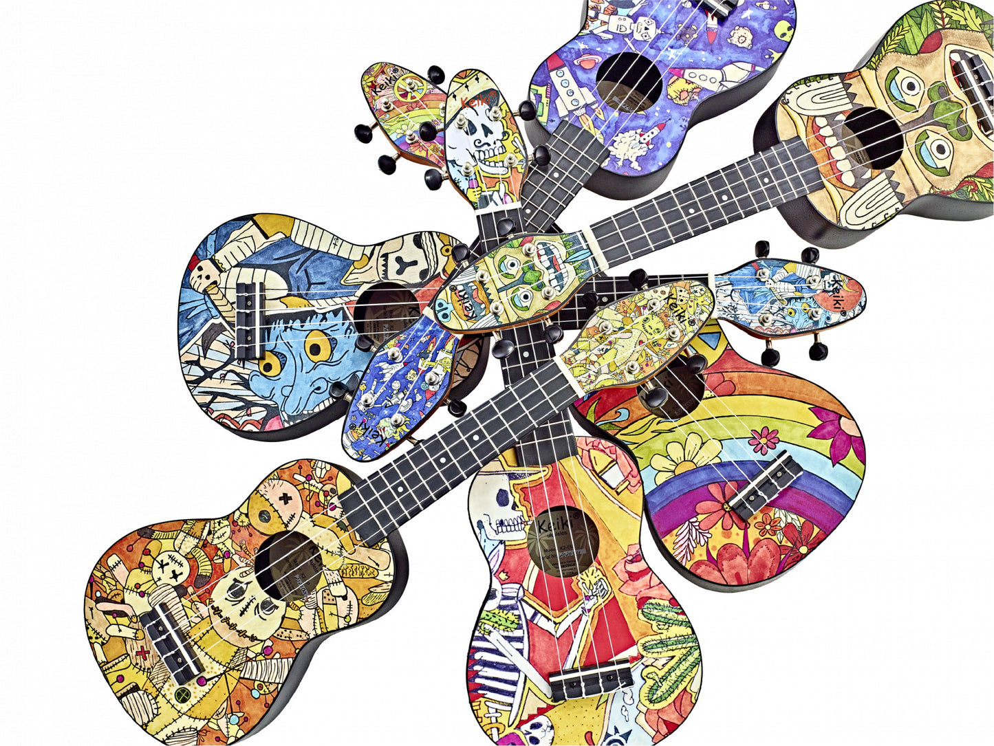 KEIKI K2 Serie Sopran Ukulele Set - Agathis / El Muerto"