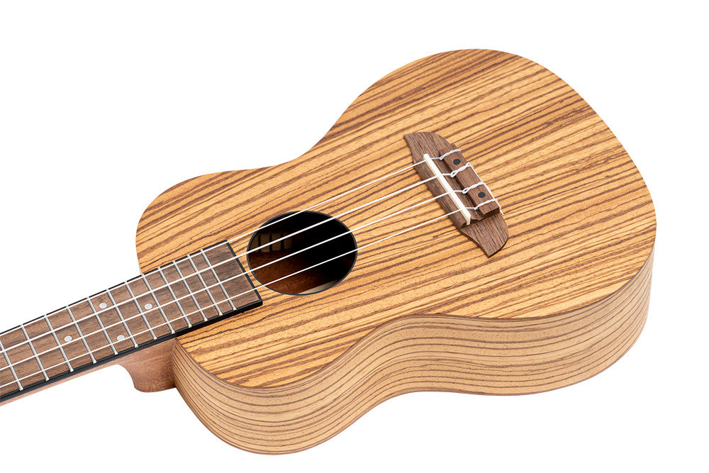 ORTEGA Timber Series Concert Ukulele 4 String Lefty - Zebrawood Natural + Bag