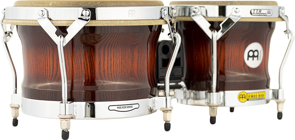 MEINL Percussion Woodcraft Series Wood Bongo 7" Macho & 9" Hembra - Antique Mahogany Burst/Chrome HW