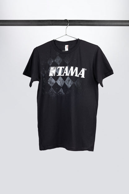 TAMA T-Shirt in schwarz mit Checkered Tee Print